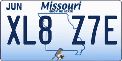 MO license plate XL8Z7E