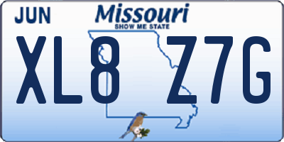 MO license plate XL8Z7G