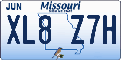 MO license plate XL8Z7H