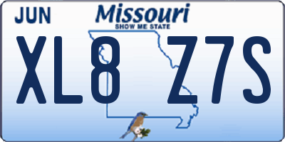 MO license plate XL8Z7S