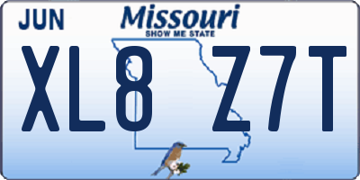 MO license plate XL8Z7T