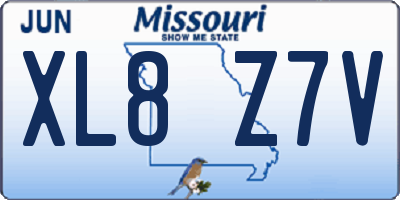 MO license plate XL8Z7V