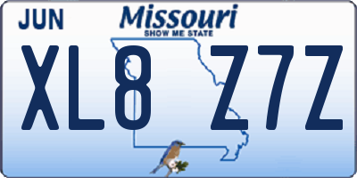 MO license plate XL8Z7Z