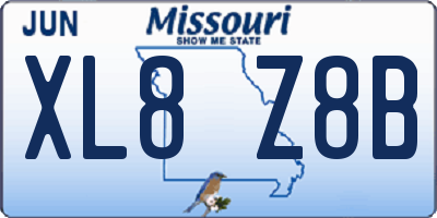MO license plate XL8Z8B