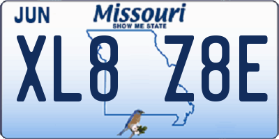 MO license plate XL8Z8E