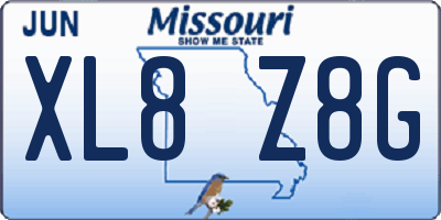 MO license plate XL8Z8G
