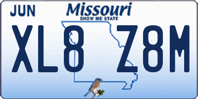 MO license plate XL8Z8M