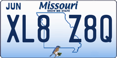 MO license plate XL8Z8Q