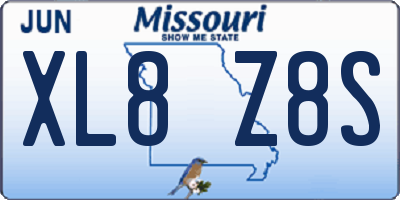 MO license plate XL8Z8S
