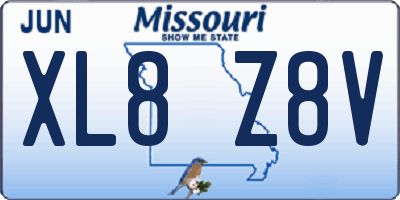 MO license plate XL8Z8V