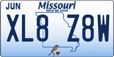 MO license plate XL8Z8W
