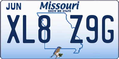 MO license plate XL8Z9G