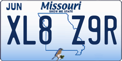 MO license plate XL8Z9R