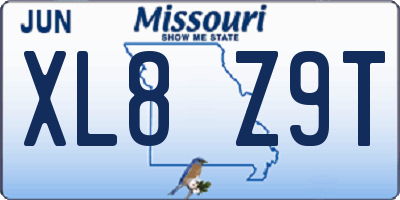 MO license plate XL8Z9T