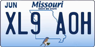 MO license plate XL9A0H