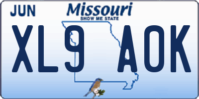 MO license plate XL9A0K
