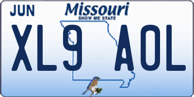 MO license plate XL9A0L