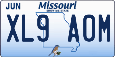 MO license plate XL9A0M