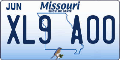 MO license plate XL9A0O