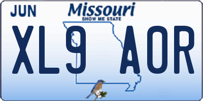MO license plate XL9A0R