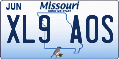 MO license plate XL9A0S
