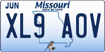 MO license plate XL9A0V