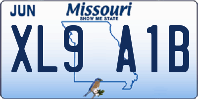 MO license plate XL9A1B