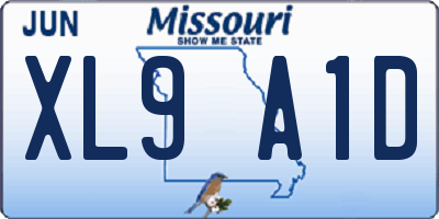 MO license plate XL9A1D