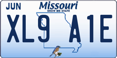 MO license plate XL9A1E