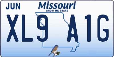 MO license plate XL9A1G