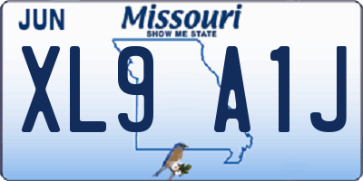 MO license plate XL9A1J