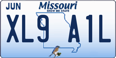 MO license plate XL9A1L