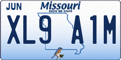 MO license plate XL9A1M