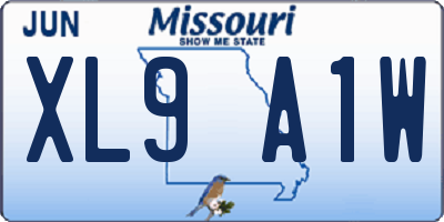 MO license plate XL9A1W