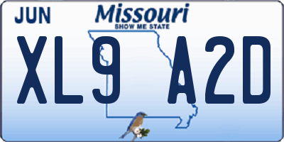 MO license plate XL9A2D