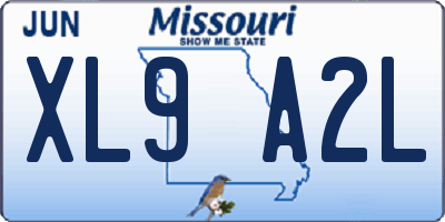 MO license plate XL9A2L