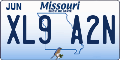 MO license plate XL9A2N