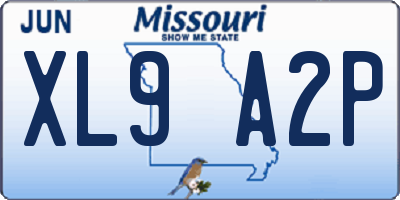 MO license plate XL9A2P