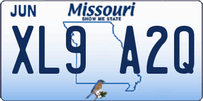 MO license plate XL9A2Q