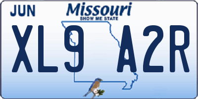 MO license plate XL9A2R