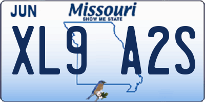 MO license plate XL9A2S