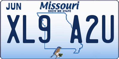 MO license plate XL9A2U