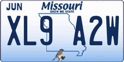 MO license plate XL9A2W