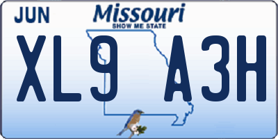 MO license plate XL9A3H