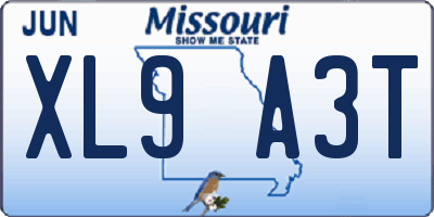 MO license plate XL9A3T