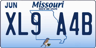 MO license plate XL9A4B