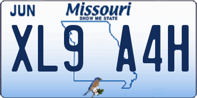 MO license plate XL9A4H