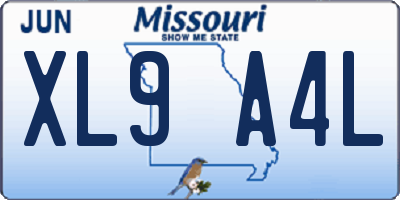 MO license plate XL9A4L