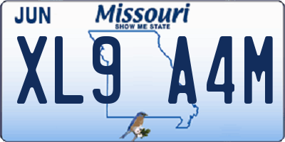 MO license plate XL9A4M
