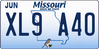 MO license plate XL9A4O